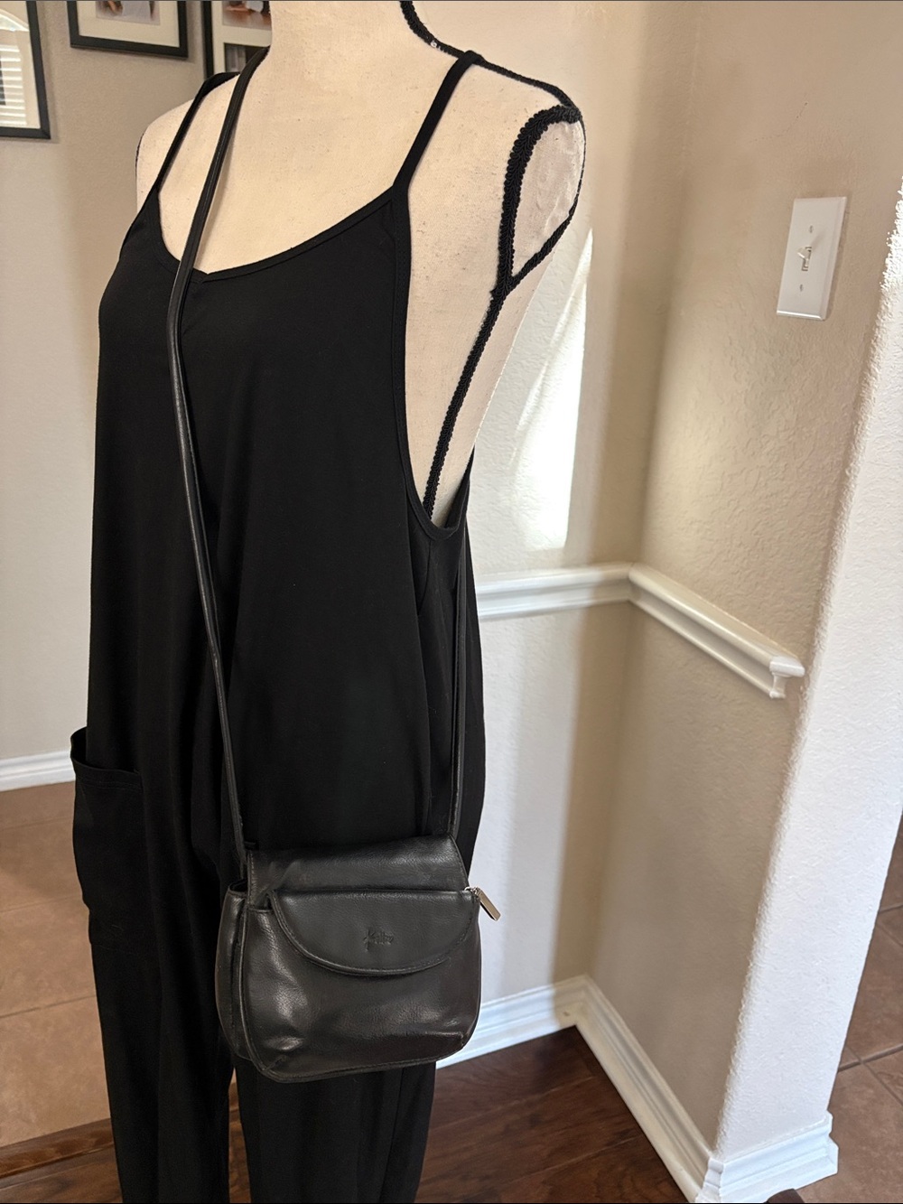 Koltov black small crossbody bag